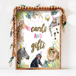 Karten und Geschenke Safari Party Tiere Geburtstag Poster