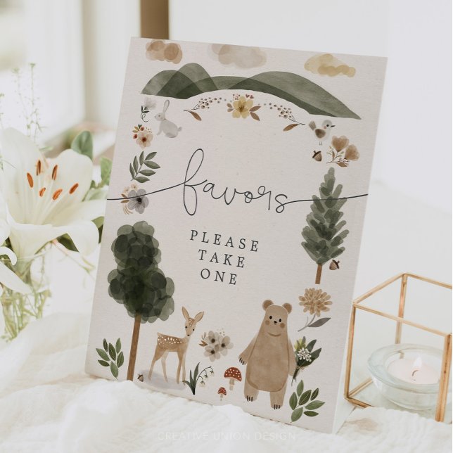 Karten und Geschenke Schild Boho Woodland Babydusc (favors sign)