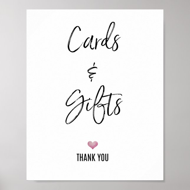KARTEN UND GESCHENKE SCHILD Plakat (Vorne)
