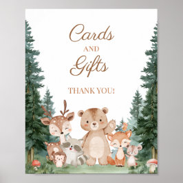 Karten Und Geschenke Schild Waldtiere Babyparty