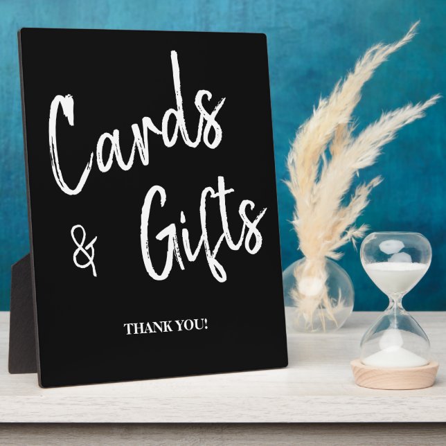 Karten und Geschenke Schwarze Hochzeitsschild Tafe Fotoplatte (Seite)