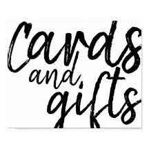 Karten und Geschenke. Schwarzer Schriftart