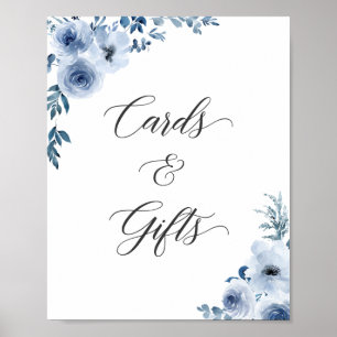 Karten und Geschenke signieren Bohemisches blaues  Poster