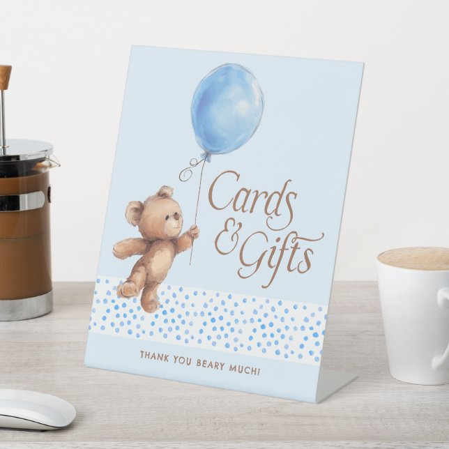 Karten und Geschenke Teddy Bear Baby Dusche Sockelschild (In SItu)