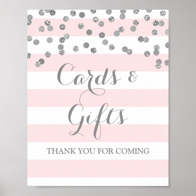 Karten und Geschenke Untere Pinselstriche Silver C Poster (Vorne)