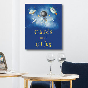 Karten und Geschenke Weltraum Astronaut Junge Rake Poster