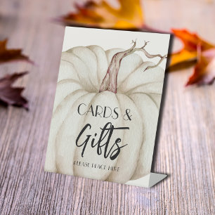 Karten und Geschenke White Pumpkin Baby Dusche Sockelschild