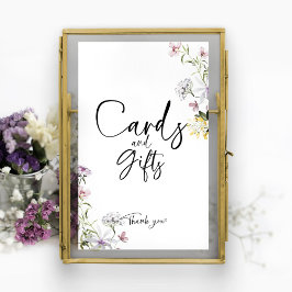 Karten und Geschenke Wildblumen Brautparty Signier Poster