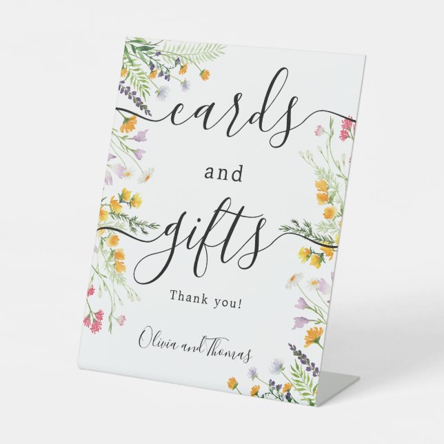 Karten und Geschenke Wildblumen Unterschreiben Sockelschild (Vorderseite)