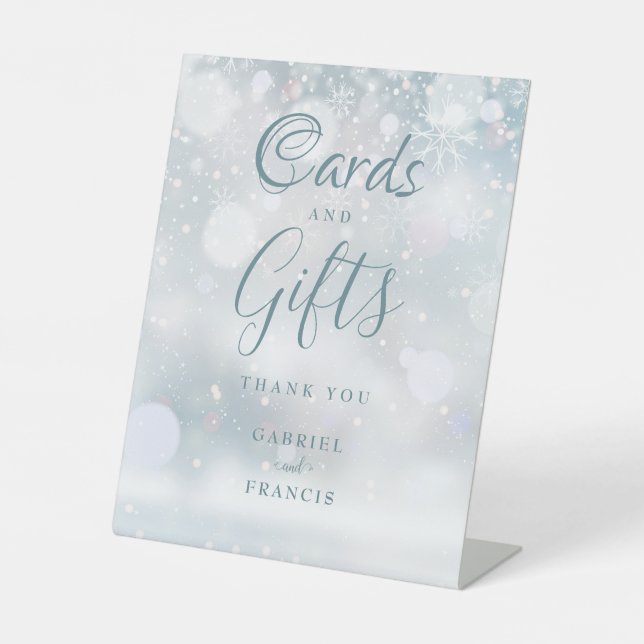 Karten und Geschenke Winterschneeflocken Sockelschild (Vorderseite)