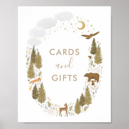 Karten und Geschenke Woodland Babydusche Zeichen Poster