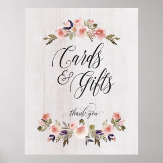 Karten und Geschenke Zeichen Hochzeit Poster