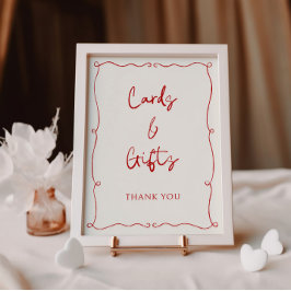 Karten und Geschenkkarten mit roter Hand