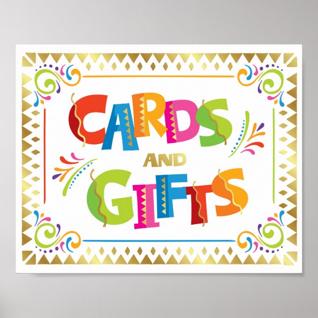 KARTEN UND GIFTS Fiesta Party signieren Print Poster (Vorne)