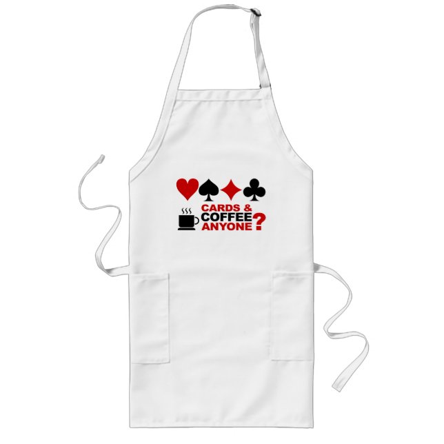Karten und Kaffee-Schürze Lange Schürze (Vorne)