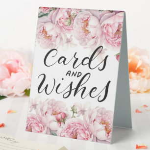 Karten und Wünsche Hochzeitsempfang Tischaufsteller