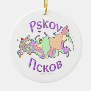 Karten-Verzierung Pskovs Russland Keramik Ornament
