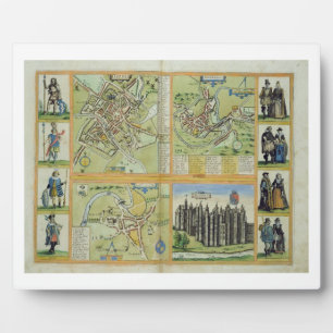 Karten von York, Shrewsbury, Lancaster und Richmon Fotoplatte