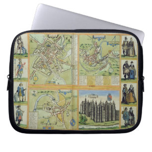 Karten von York, von Shrewsbury, von Lancaster und Laptopschutzhülle