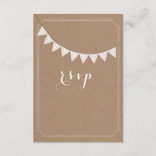 Karten-Vorrat-inspiriertes Ösen-Flaggen-Hochzeit RSVP Karte