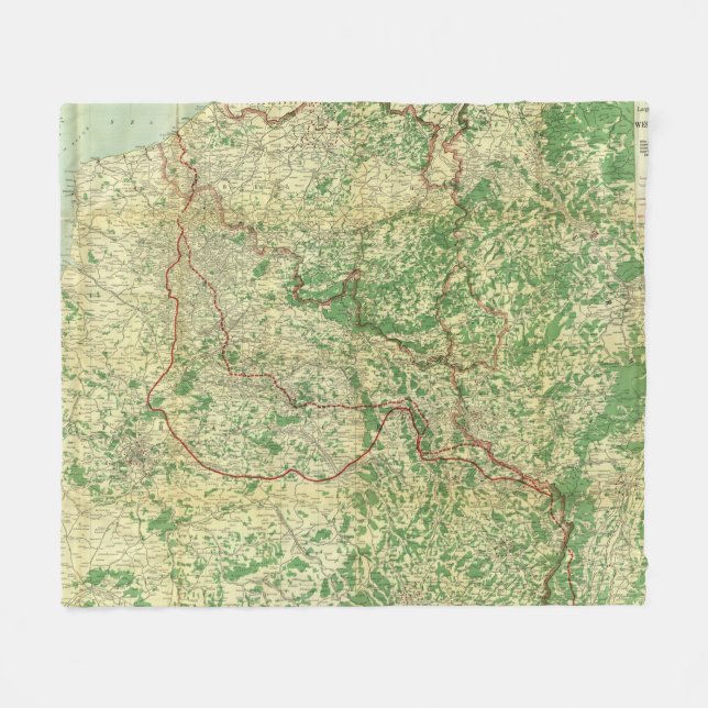 Karten-Western-Front Fleecedecke (Vorderseite (Horizontal))
