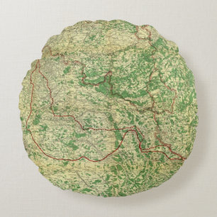Karten-Western-Front Rundes Kissen