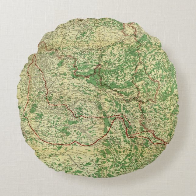 Karten-Western-Front Rundes Kissen (Vorderseite)