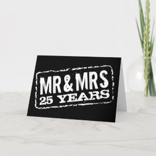 Karten zum 25. Hochzeitstag für Mr und Mrs