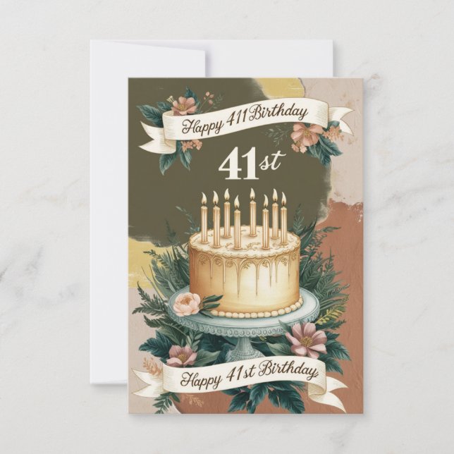 Karten zum 41. Geburtstag (Vorderseite)