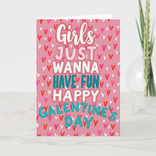 Karten zum Galentines-Tag-Spaß (Vorderseite)