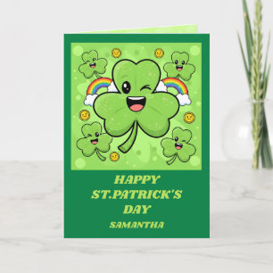 Karten zum St. Patrick's Day mit Shamrock Sparkle