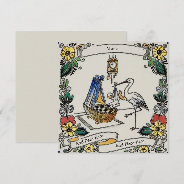 Karten zur Babymeldung (Vorne/Hinten)