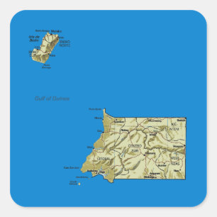 Kartenaufkleber Äquatorialguinea Quadratischer Aufkleber