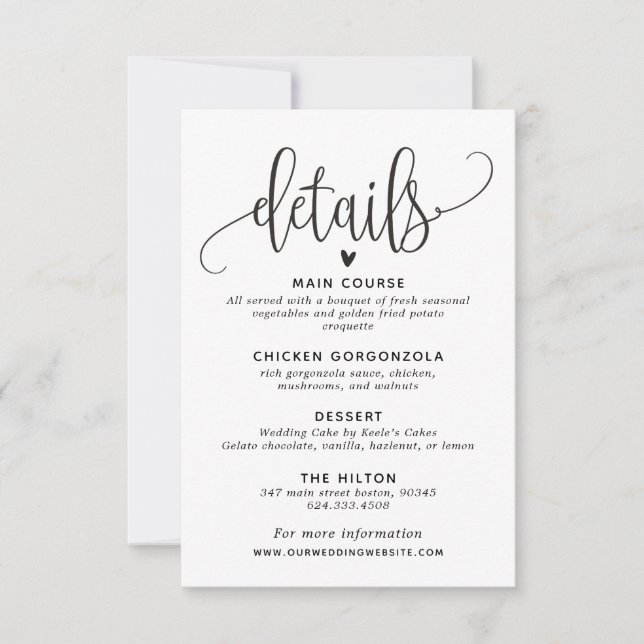 Kartenausweis für die Hochzeit RSVP Karte (Vorderseite)