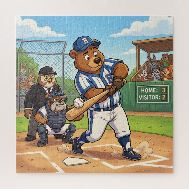 Kartenbär spielt Baseball (Vertikal)