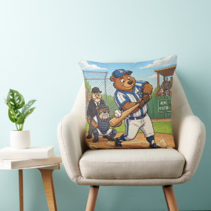 Kartenbär spielt Baseball Kissen