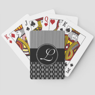 Kartendeck, benutzerdefinierte Monogramm, schwarze Spielkarten