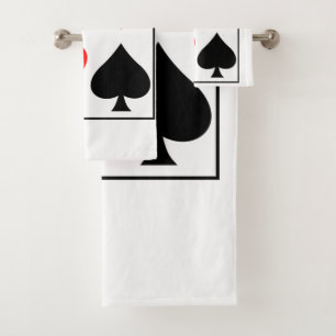 Kartendesign, eckige Wand, Taschenuhr Badhandtuch Set