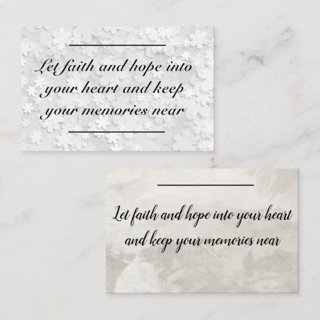 Karteneinsatz - Beileid - Beileid 2 Visitenkarte (Vorne/Hinten)