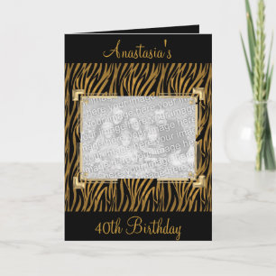 Kartengrüße Schwarzes Tier Print Event-Foto Einladung