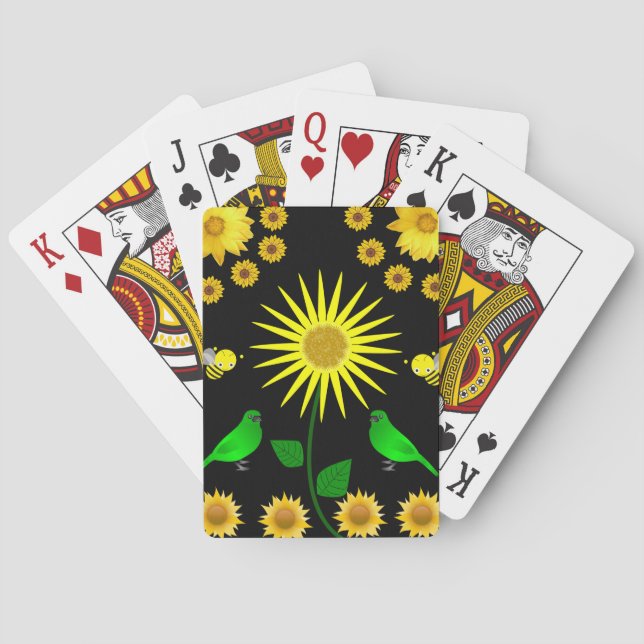 Kartenhalterung für Sonnenblumen Spielkarten (Rückseite)