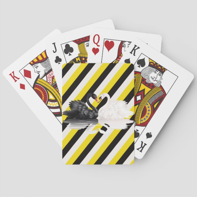 Kartenhalterung Gelb- und Schwarz-Streifen Spielkarten (Rückseite)