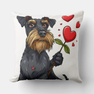 Kartenhund mit einer Blume Kissen