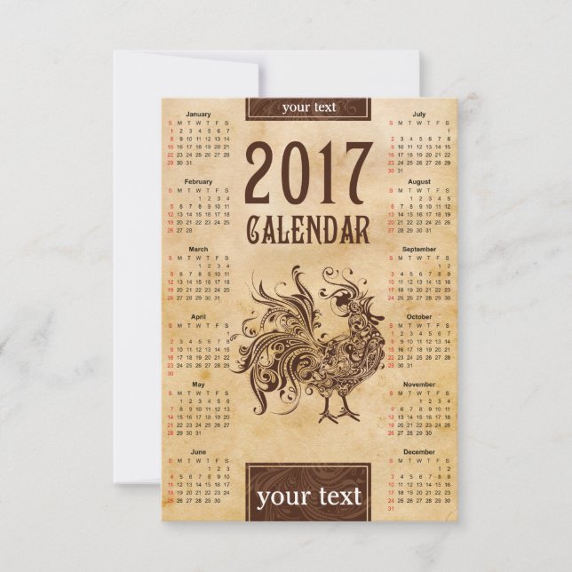 Kartenkalender 2017 Chinesisch (Vorderseite)