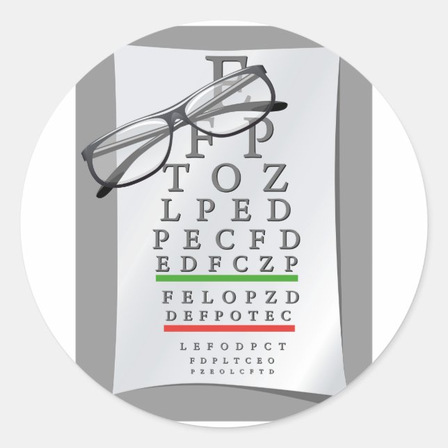 Kartenkleber für Optometristen Runder Aufkleber (Vorderseite)