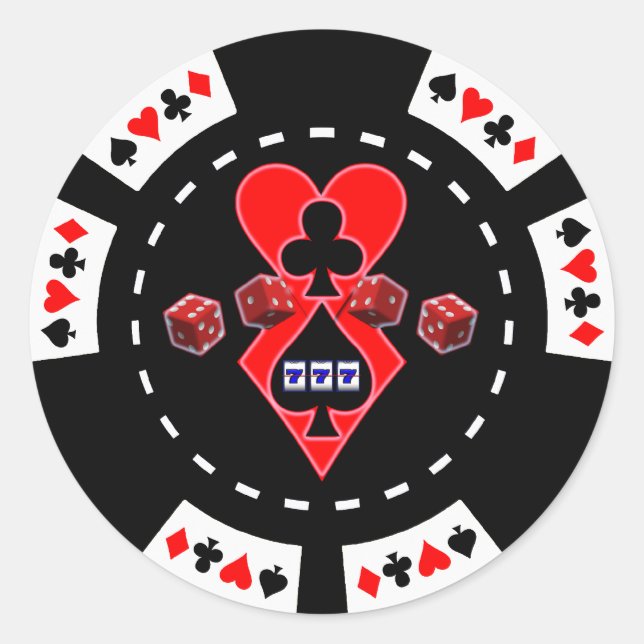 KARTENLAUFWERKE UND POKER-CHIP RUNDER AUFKLEBER (Vorderseite)