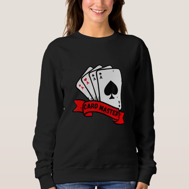 Kartenmeister - Poker Karten spielen Rummy Blackja Sweatshirt (Vorderseite)