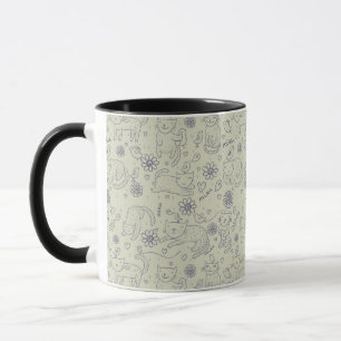 Kartenmuster mit lustigen Katzen Tasse
