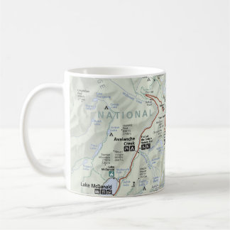 Kartenplakat des Gletschers (Montana) Kaffeetasse