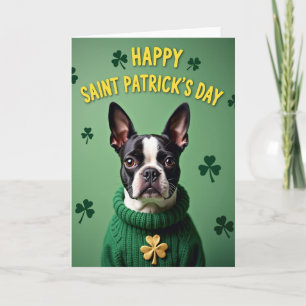 Kartenporträt eines Shamrock-Hundes Karte